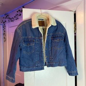 Levi’s fleece denim cropped jacket